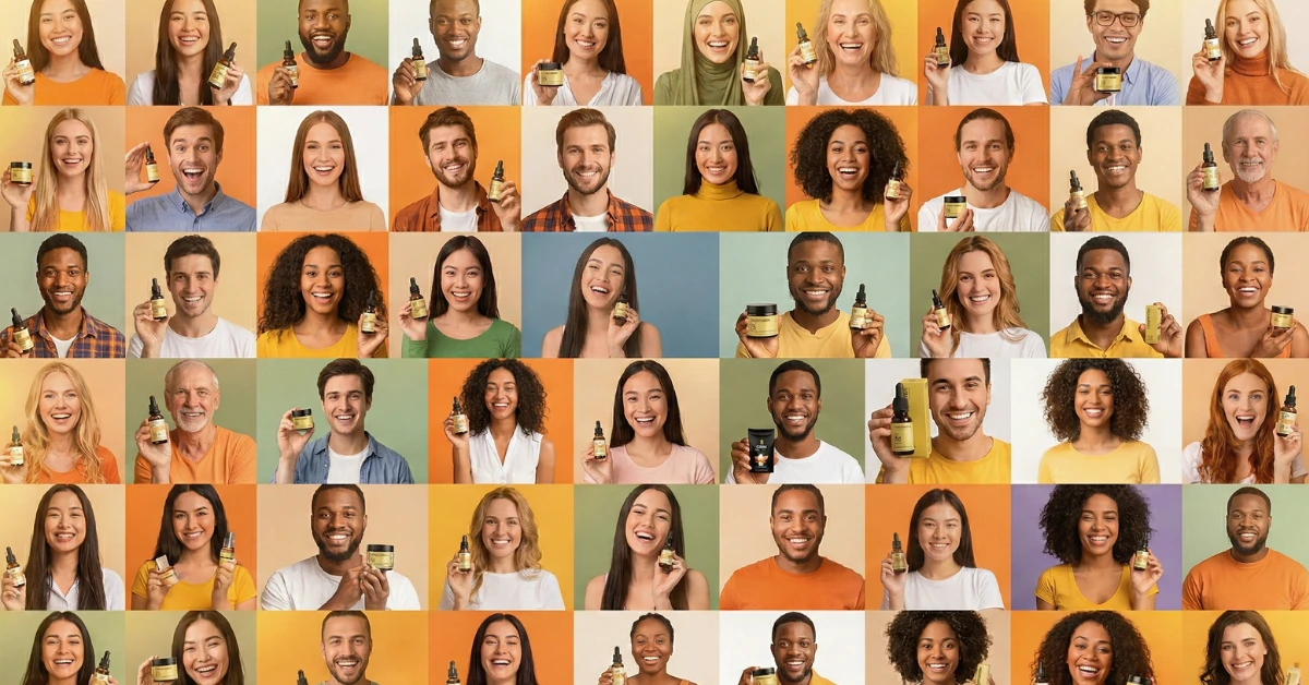 Clients satisfaits de Golden CBD tenant leurs produits préférés