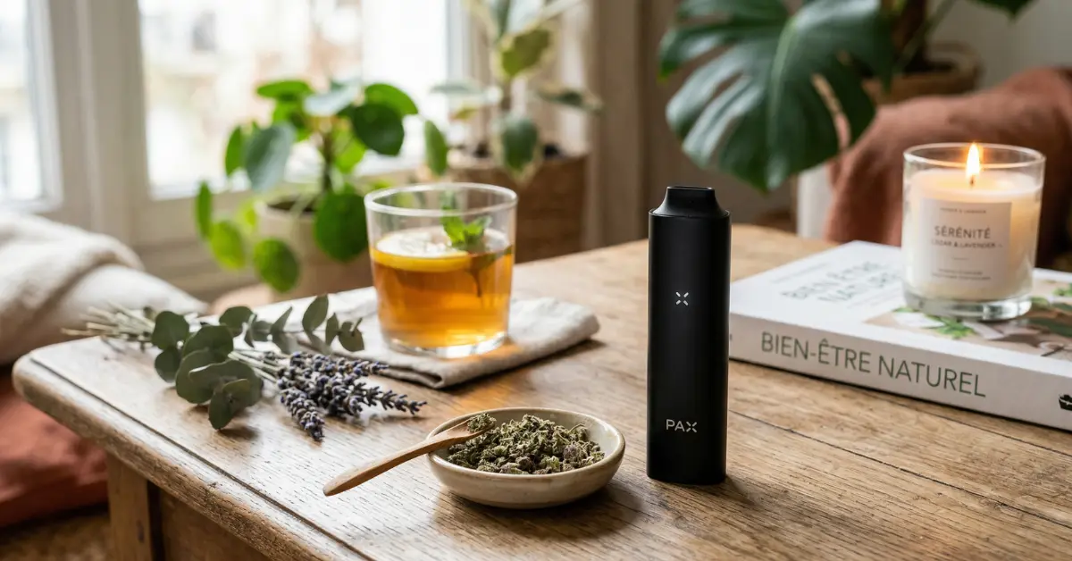 Vaporisateur avec fleurs CBD effritées pour une consommation premium