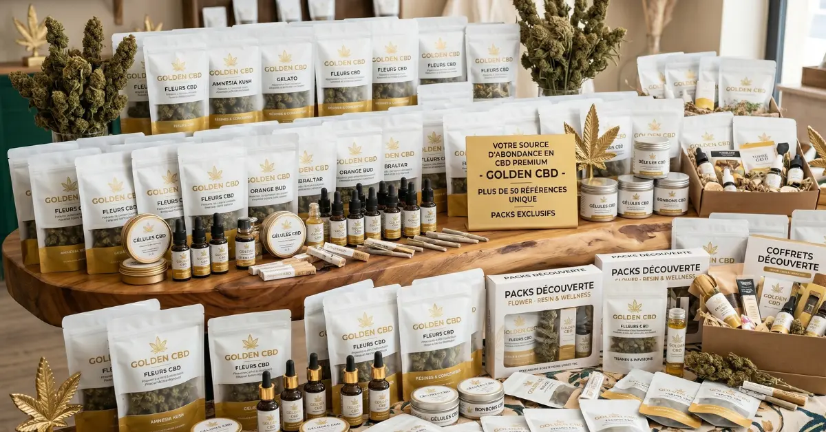 Assortiment de packs CBD Golden CBD au meilleur rapport qualité-prix