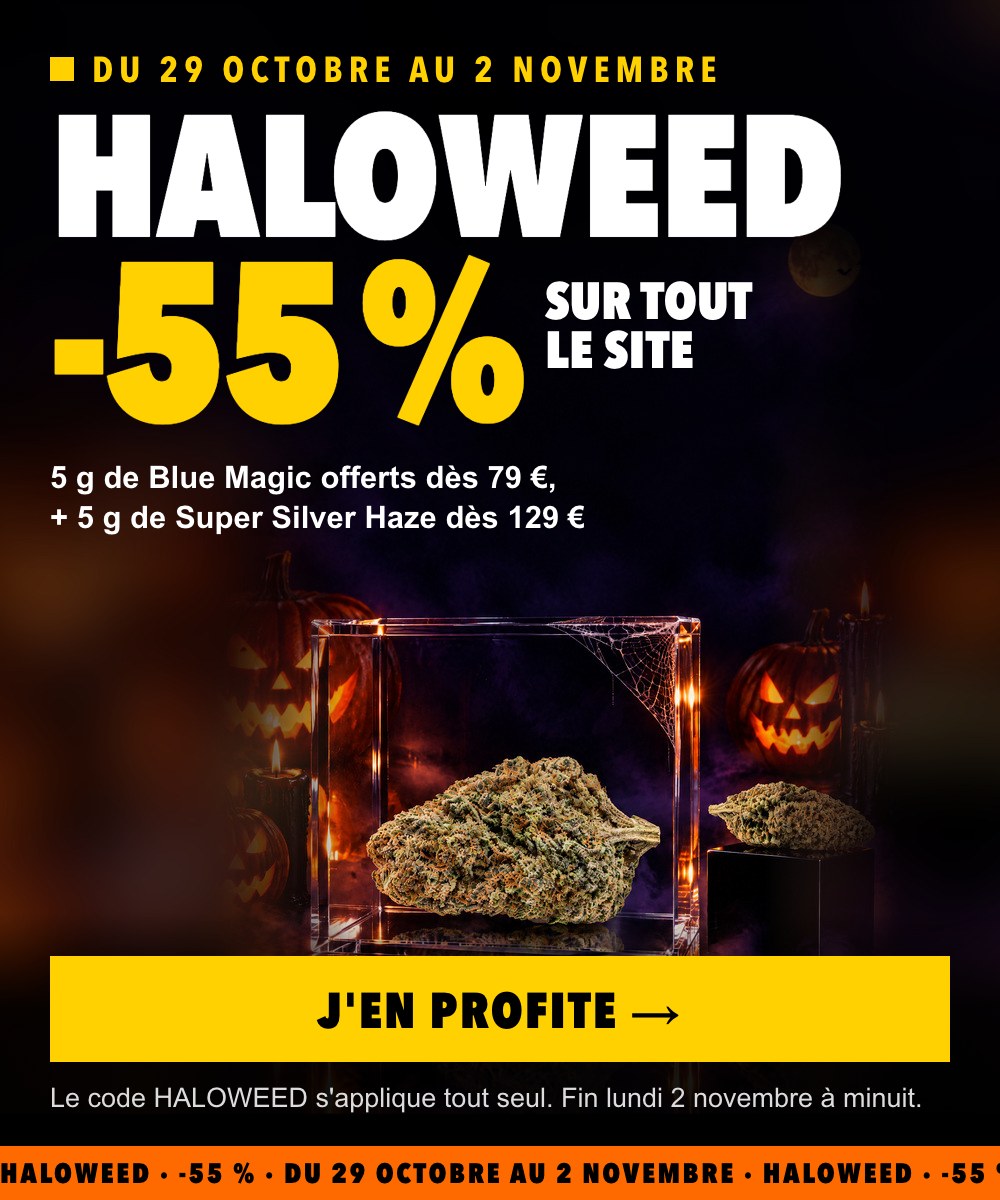 Haloweed : -55 % sur tout le site avec le code HALOWEED